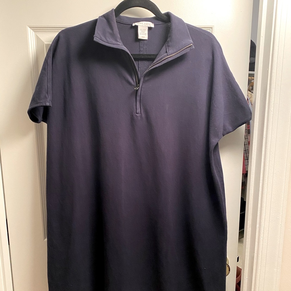 Joan Vass Oversized Shirt with Zipper